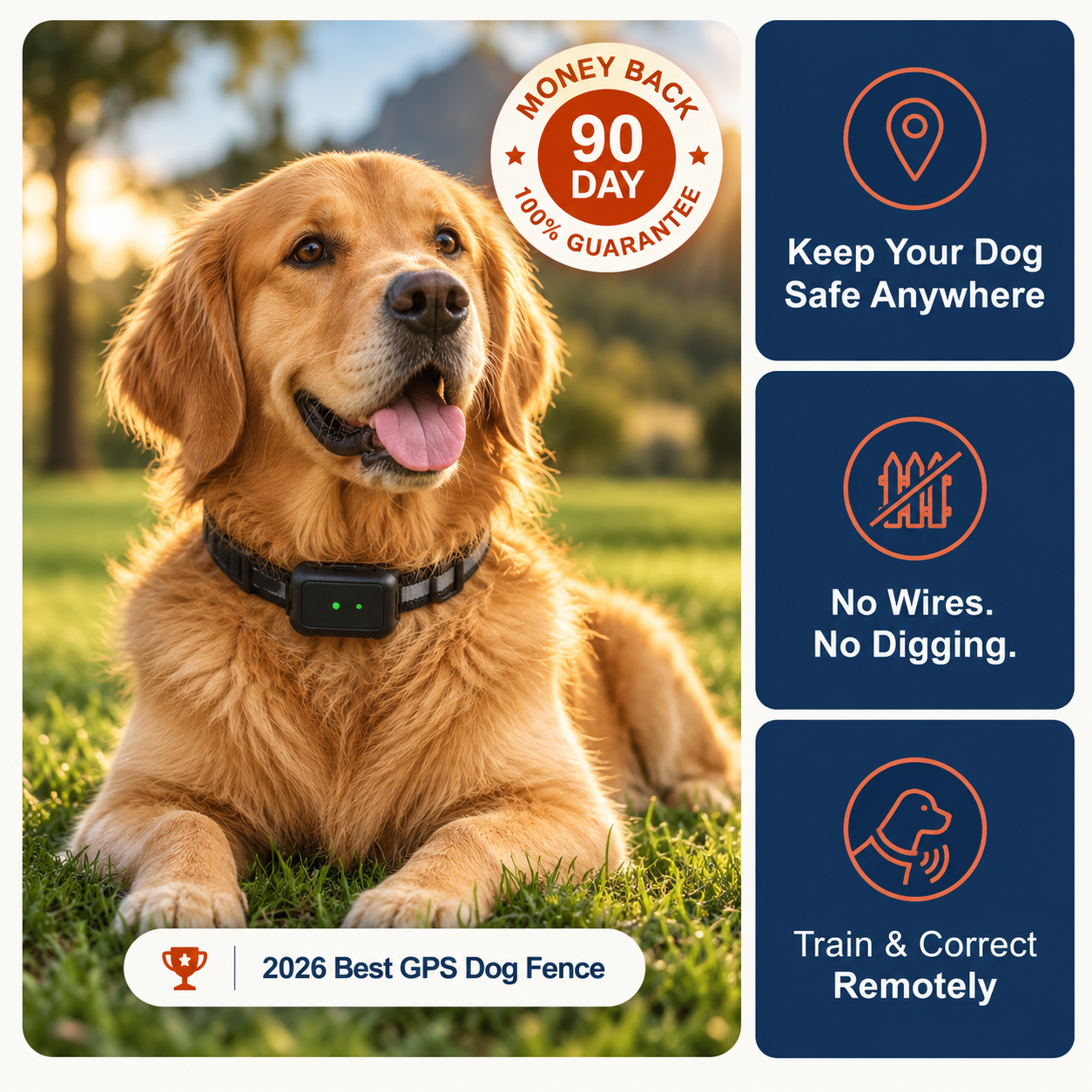 GPS Wireless Dog Fence & Training Collar